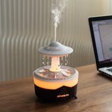 UFO Water Drop Aromatherapy Humidifier Desktop Remote Control Diffuser, Plug: UK Plug(Black)